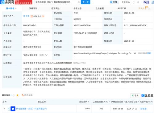 新石器宿遷成立智駕智能科技公司，加碼AI基礎(chǔ)軟件開(kāi)發(fā)，或成自動(dòng)駕駛行業(yè)新變量